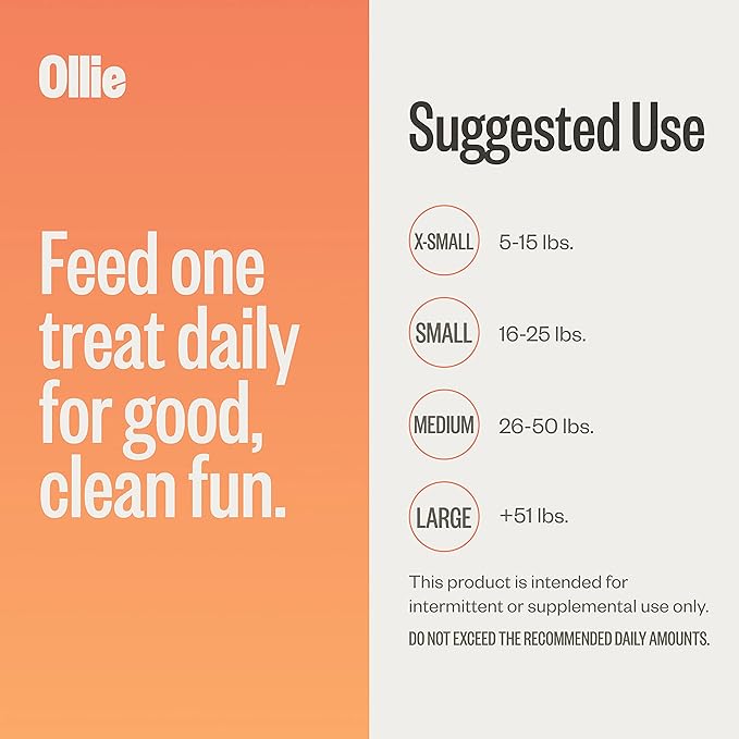 Ollie Dental Chews for Dogs Large- Dog Breath Treats - Dog Teeth Cleaning Treat - Dental Sticks for Dogs - Fresh Breath for Dogs - Dog Dental Chews - Dog Dental Care - 4 Large Pack