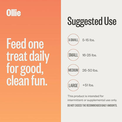 Ollie Dental Chews for Dogs Large- Dog Breath Treats - Dog Teeth Cleaning Treat - Dental Sticks for Dogs - Fresh Breath for Dogs - Dog Dental Chews - Dog Dental Care - 4 Large Pack