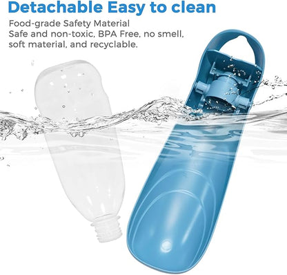 2Pack Dog Water Bottle, 19oz Collapsible Dog Travel Water Bottle, Portable Dog Water Dispenser with Foldable Drinking Cup Bowl for Walking, Hiking, Lightweight, Leak-Proof, BPA Free, Blue