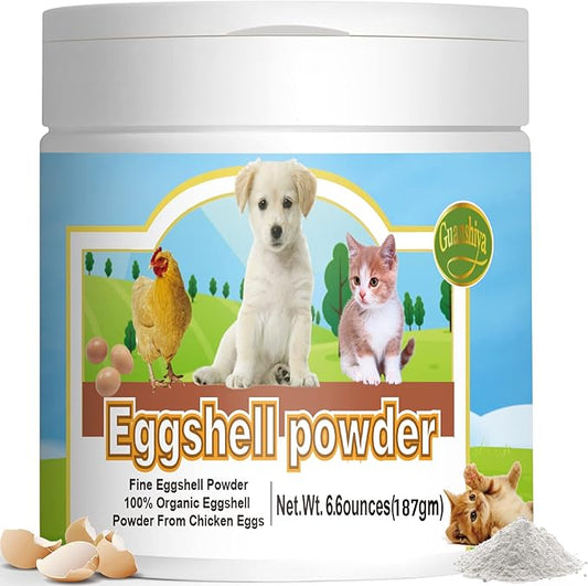Eggshell Powder Calcium Supplement for Dogs and Cats(6.6 oz), Great for Osteoporosis & Labor Whelping, Safe Alternative to Bone Meal Powder, Improves Bones, Nourishes Joints, Supports Healthy Teeth