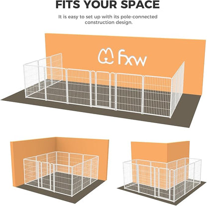 FXW Homeplus Dog Playpen Designed for Indoor Use, 40" Height for Large Dogs, White│Patented