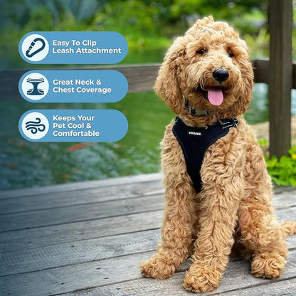 Best Pet Supplies Voyager Adjustable Dog Harness Leash Set with Reflective Stripes for Walking Heavy-Duty Full Body No Pull Vest with Leash D-Ring, Breathable All-Weather - Harness (Black), M