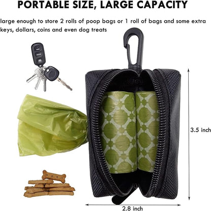 2 Pack Dog Poop Bag Holder, Poop Bag Holders for Leashes, CAKOVANO Pet Dog Waste Bag Dispenser Leash Attachment – Fits Any Dog Leash – Includes 2 Pack Poop Bag Dispenser & 2 Dog Training Clickers