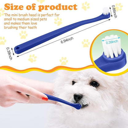 Yinder 12 Pcs Cat Toothbrush Small Dog Toothbrush Mini Head Soft Bristles Dog Tooth Brush Gentle Pet Toothbrush Long Handle Tooth Brush for Puppy Cats Large and Small Dog Dental Care (6 Colors)
