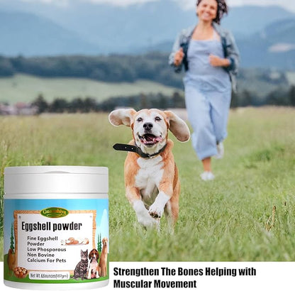 Eggshell Powder 6.6 oz - Eggshellent Calcium for Dogs and Cats, Fine Eggshell Powder Calcium Supplement for Dogs and Cats, Promotes Healthy Bones, Teeth, Joint, and Muscle Contraction in Pets