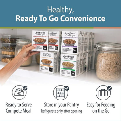 JustFoodForDogs Pantry Fresh Dog Food Variety Pack, Complete Meal or Dog Food Topper, Beef, Chicken, Turkey, & Lamb Human Grade Dog Food Recipe - 12.5 oz (Pack of 8)