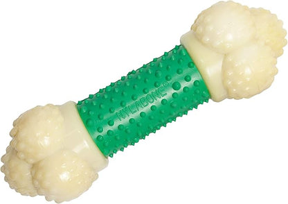 Nylabone Power Chew Double Action Barbell Bone Chew Toy, Durable Dog Toy, Bacon Flavor, Medium - Up to 30 lbs. (1 Count)