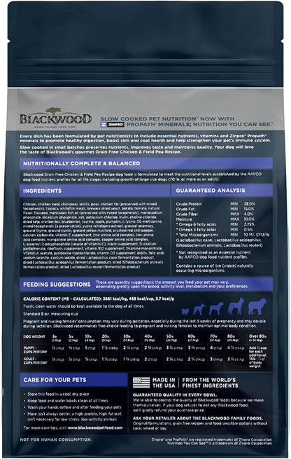 Blackwood Grain Free All Life Stages Chicken & Field Pea Recipe, 4.5 lb. bag