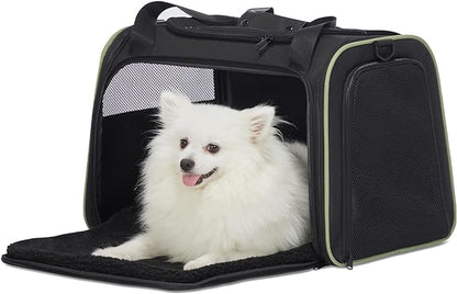 PETSFIT Large Cat Carrier, Dog Carrier, Pet Privacy Protection Travel Pet Carrier for Medium and Large Cats, Small Dogs, Puppies up to 25Lbs (Large, Black)