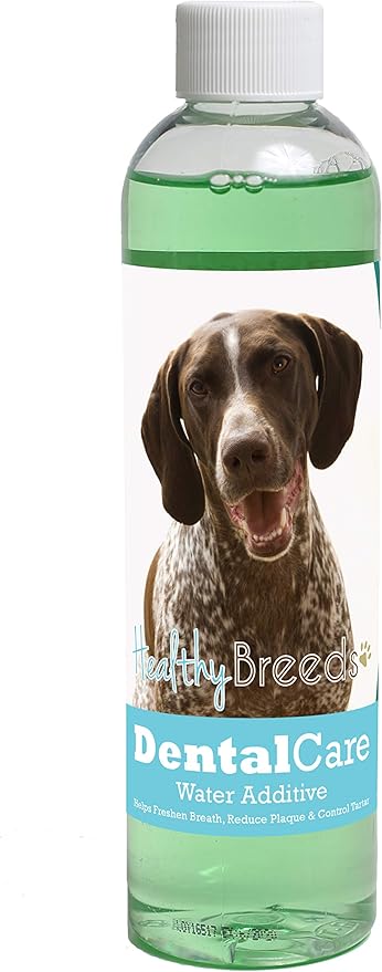 Healthy Breeds Dog Dental Care Water Additive for German Shorthaired Pointer - Helps Freshen Breath, Reduce Plaque & Control Tartar - Mint Flavor - 8 oz