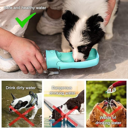 Portable Dog Water Bottle for Walking - Leak Proof Foldable Pet Water Bottles Dispenser Bowl Travel Drink Cup for Walking Hiking Traveling