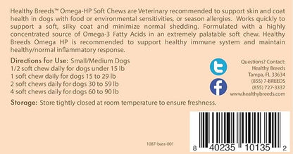Healthy Breeds Basset Hound Omega HP Fatty Acid Skin and Coat Support Soft Chews 60 Count