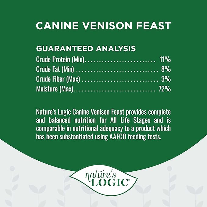 Natures Logic NL00103 Venison Feast Wet Dog Food, One Size