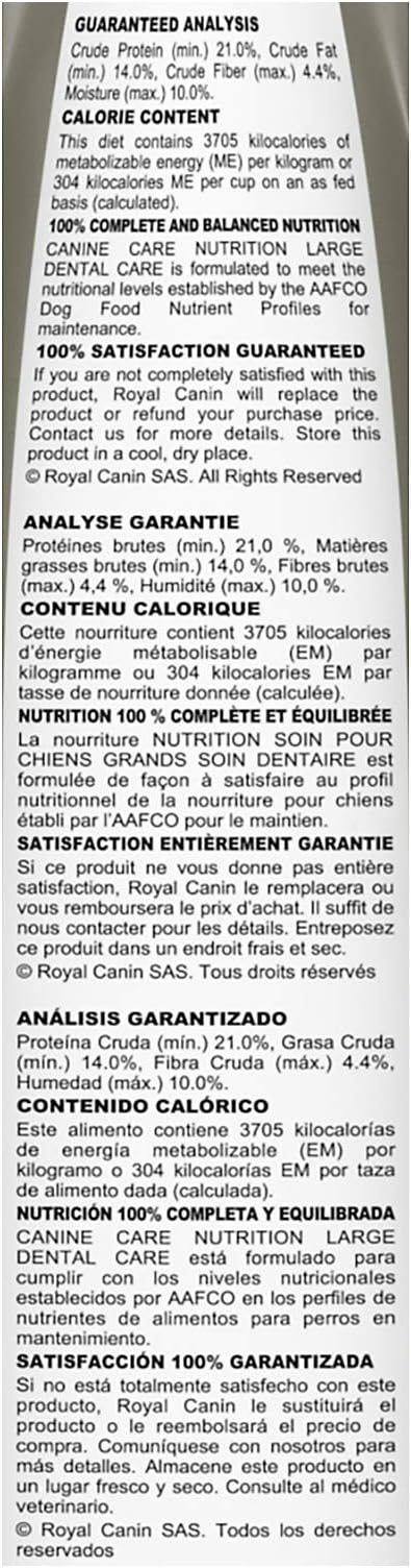 Royal Canin Large Dog Dental Care Dry Dog Food, 30 lb bag