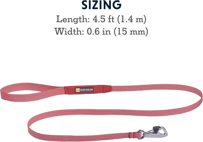 Ruffwear, Hi & Light Dog Leash, Minimal Ultralight Lead for Everyday Walks and Runs, 4.5 ft, Salmon Pink
