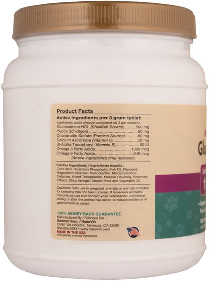 NaturVet 240 Count Glucosamine- DS with Glucosamine and Chondroitin Tablets for Dogs (360 Count)