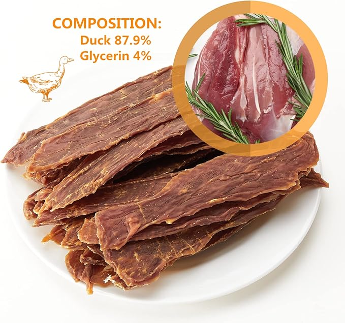 Jungle Calling All Natural Dog Treats, Duck Jerky for Dogs, Slow Roasted Snacks for Medium and Large Dogs Chewy Treats 10.6 oz