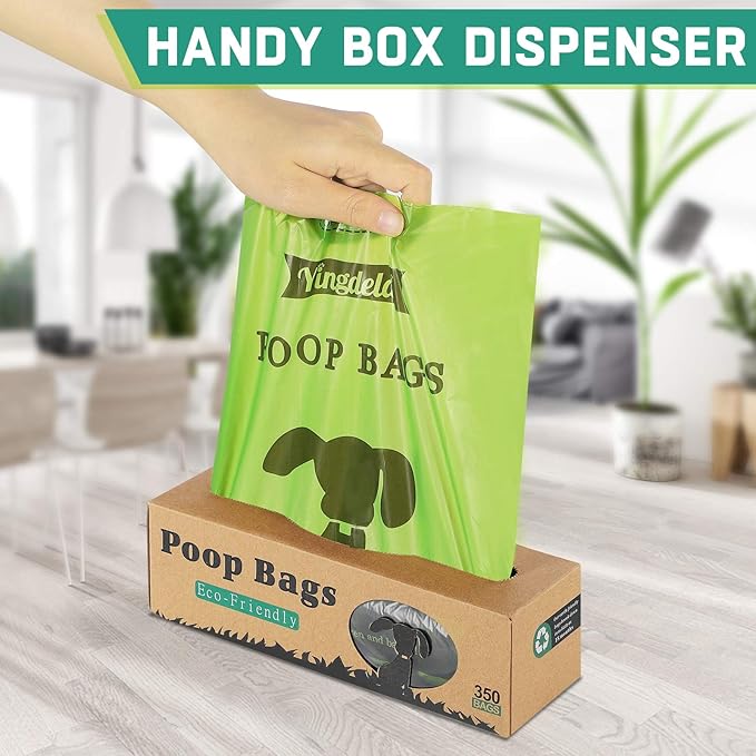 Dog Poop Bags, 350 Poop Bags on a Large Single Roll, Grab & Go, Guaranteed Leak-Proof Biodegradable Poop Bags for Dogs (Scented)
