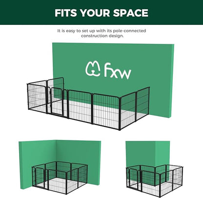 FXW Homeplus Dog Playpen Designed for Indoor Use, 24" Height for Puppy and Small Dogs, Black│Patented