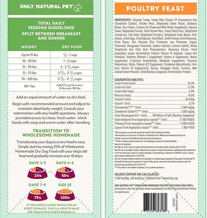 Only Natural Pet Wholesome Homemade Poultry Feast Dehydrated Dog Food - 6 b (Makes 18lbs of Wet Food)