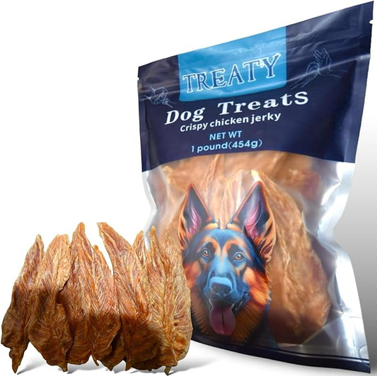 Dog Treats Crispy Chicken Jerky Pet Snack Healthy Natural High Protein Dried Chicken Breast Made with Limited One Ingredient Treaty Best No Hide Chews Dogs 16oz