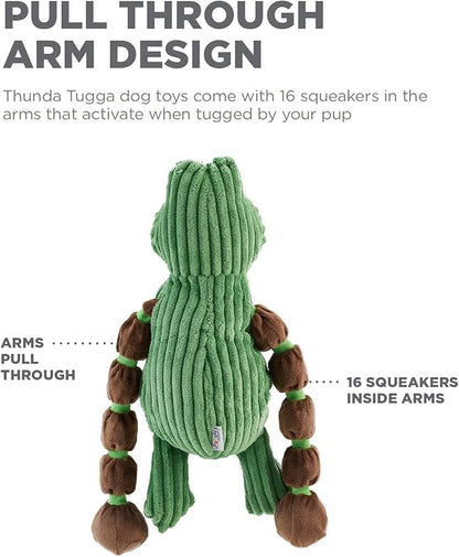 Charming Pet Thunda Tugga Gator Plush Squeaky Dog Tug Toy