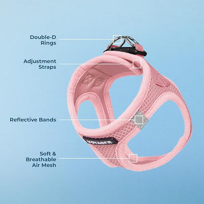 Voyager Step-in Air Dog Harness - All Weather Mesh Step in Vest Harness for Small and Medium Dogs and Cats by Best Pet Supplies - Harness (Pink), S (Chest: 14.5-16")