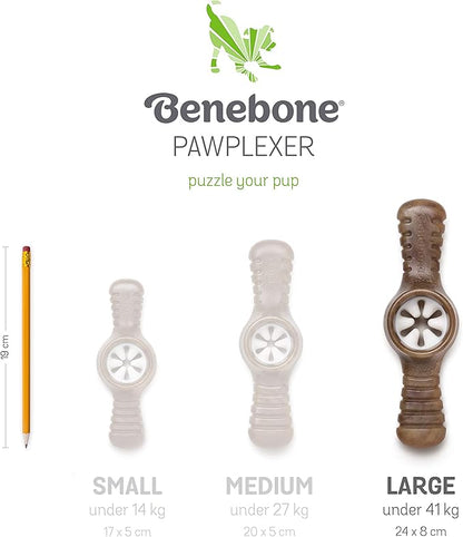 Benebone Pawplexer Interactive Treat Dispensing Tough Dog Puzzle Chew Toy, Made in USA, Large, Real Bacon Flavor
