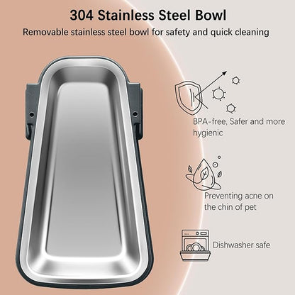 Automatic Dog Water Dispenser, Gravity Cat Water Dispenser with Stainless Steel Bowl, 100% BPA-Free, 5L Large Capacity Pet Water Dispenser for Cats Dogs Pets