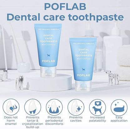Pet Dental Care Toothpaste - Dog Oral Health Toothpaste - Removes Plaque & Tartar Build-Up - Enamel-Safe Cat Toothpaste - Eliminates Bad Breath