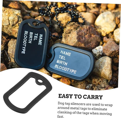 24 Pcs Protective Cover Dog Tags Silencers Dog Tag Silencer Dog Tag Silicone Cover Pet Tag Silencer Cover Metal Pet Tag Sleeve Mute Cover Stainless Steel Man