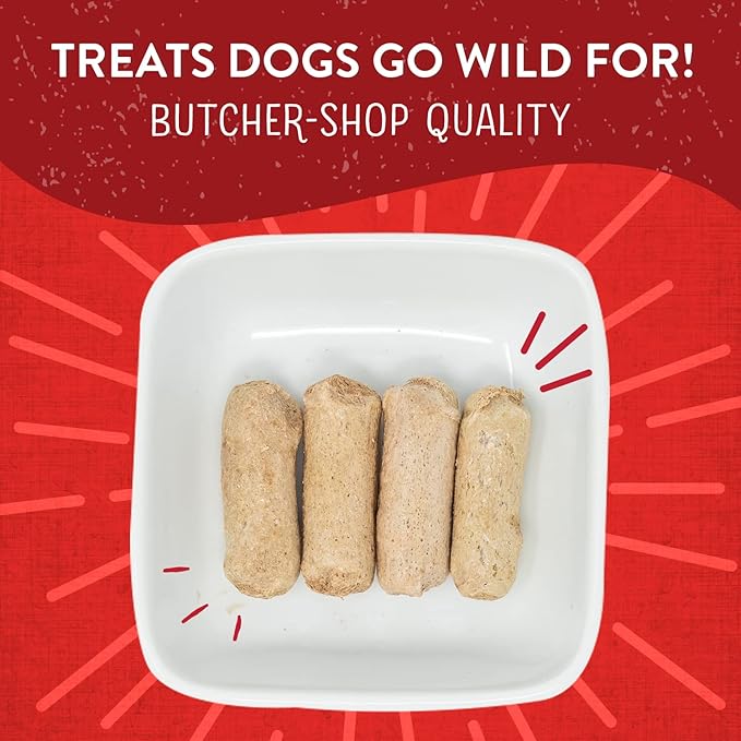 Stella & Chewy's Freeze-Dried Raw Wild Weenies Dog Treats – All-Natural, Protein Rich, Grain Free Dog & Puppy Treat – Great for Training & Rewarding – Bac’n Me Crazy Recipe – 3 oz Bag