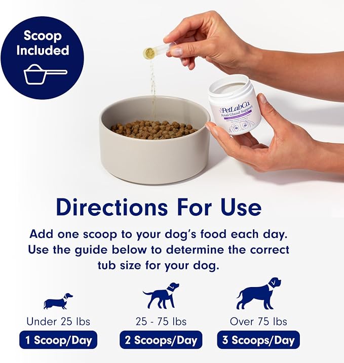 Petlab Co. Anal Gland Support – Target Scooting & Fishy Odor - Supports Anal Gland Health While Helping to Optimize Stool Consistency - Easy to Use Powder