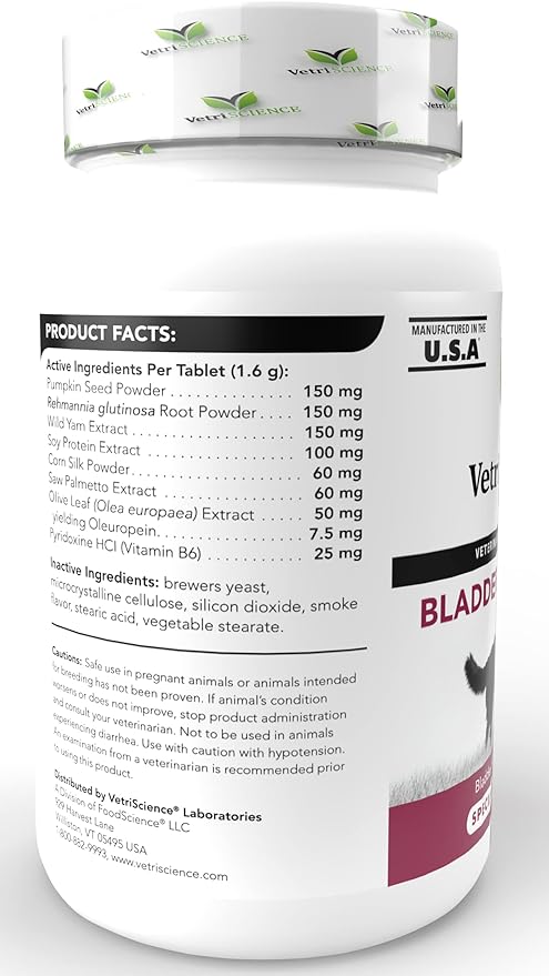 VetriScience Bladder Strength Supplement for Dogs – Vet Recommended Bladder Supplement for Spayed and Senior Dogs, UT Health, Bladder Control, Prevent Bladder Crystals and Stones