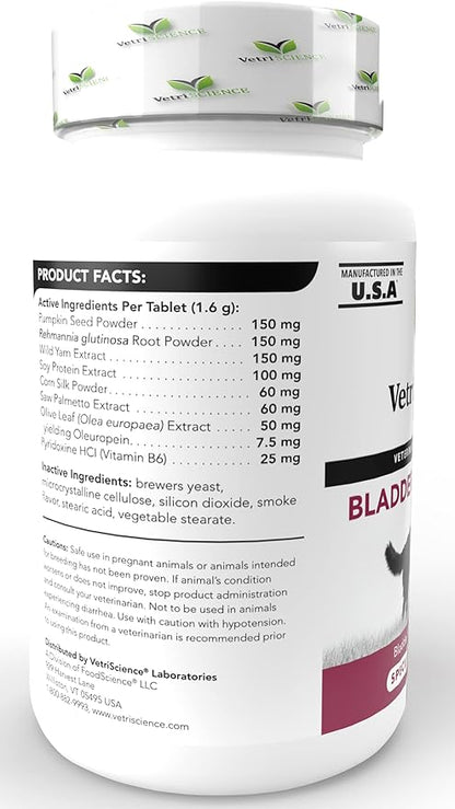 VetriScience Bladder Strength Supplement for Dogs – Vet Recommended Bladder Supplement for Spayed and Senior Dogs, UT Health, Bladder Control, Prevent Bladder Crystals and Stones