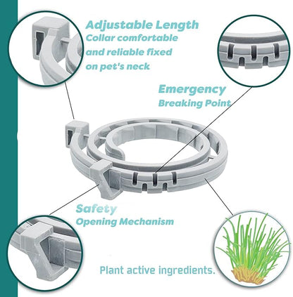 Natural Flea and Tick Collar for Large Dogs - Provides 12-Month Protection, Offers Safe Pest Prevention, Waterproof and Durable - includes Free Flea Comb and Tick Tweezer (27.5 in - 2 Packs)