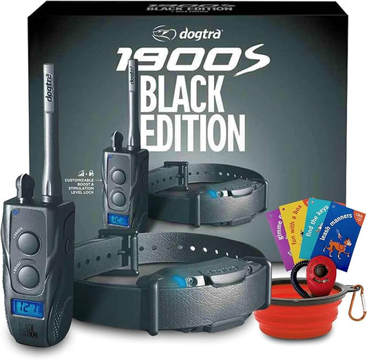 Dogtra 1900s Black Edition with Boost & Lock - Bark Collar for Large Dog, 1-Mile Range Dog Training Collar with Remote, IPX9K-Rated Waterproof Dog Shock Collar, Rechargeable with Static and Vibration