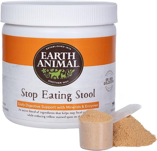 Earth Animal Stop Eating Stool Nutritional Supplement for Dogs & Cats | 8 oz
