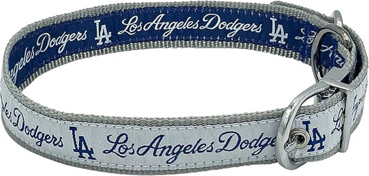 Pets First Los Angeles Dodgers Reversible MLB Dog Collar, Large. Premium Home & Away Two-Sided Pet Collar Adjustable with Metal Buckle. Your Favorite Baseball Team Pet Collar (LAD-3280-LG)