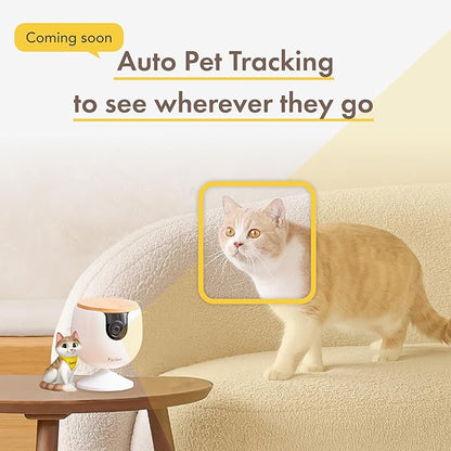 Furbo Mini NEW Pet Camera: Home Security Camera with Barking or Meowing Alerts, Cat or Dog Camera with Phone App, Smart Home Indoor Cam with 2-Way Speaker and Night Vision (No Subscription Required)