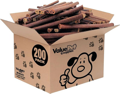 ValueBull Collagen Sticks, Beef Dog Chews, Thick 12 Inch, 200 Count BULK PACK - Natural & Safe, Single Ingredient, Rawhide-Free, Long Lasting, Healthy for Hips, Joints, Skin & Coat