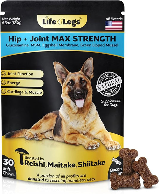 Soft Chews Hip and Joint Supplement for Dogs - Dog Joint Pain Relief Treats - Glucosamine, Chondroitin, Turmeric- Mobility Bites Supplement