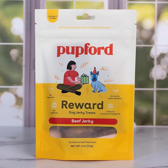Pupford Salmon Jerky Treats for Dogs for Large & Small Dogs of All Ages | Made in USA, 100% Real Meat & No Fillers | Dogs Love These Tasty Dog Snacks (Salmon 4 oz)
