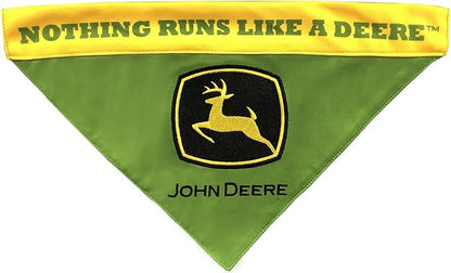 Pets First John Deere Reversible PET Bandana for Dogs and Cats, Best Bandana for Construction, Tractors, John Deere Fan! Size: Small-Medium. Best Collar-Pull-Through Bandana, Green, (JOD-3217-S-M)