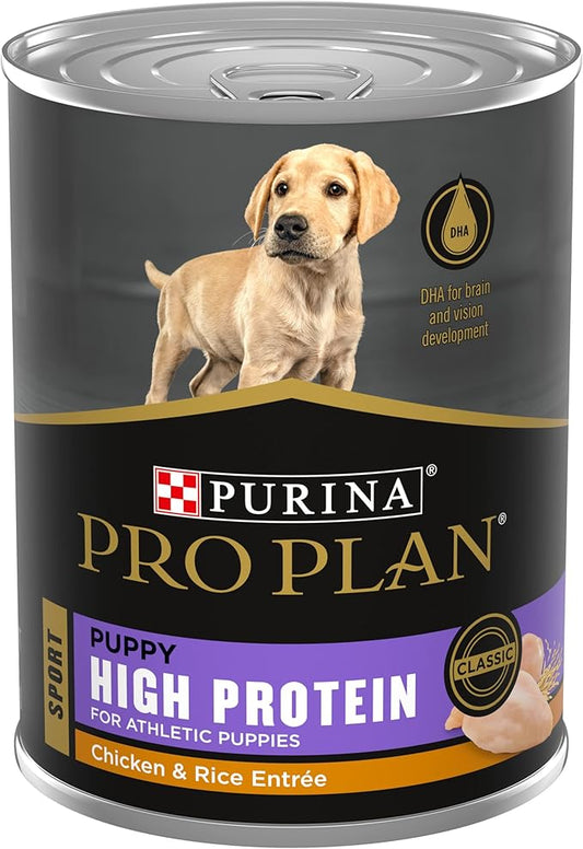 Purina Pro Plan Sport High Protein Puppy Food Chicken and Rice Wet Formula - (Pack of 12) 13 oz. Cans