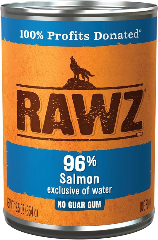 Rawz 96% Meat Canned Wet Food for Dogs 12 Pack/ 12.5 oz. Cans (Salmon)