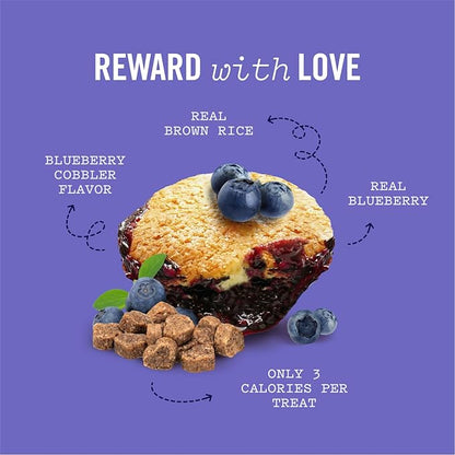 Three Dog Bakery Soft and Chewy Super Rewards with Superfoods Dog Treats, Low Calorie Dog Training Treats for Dogs, Blueberry Cobbler Flavor, 5 Ounce Resealable Bag