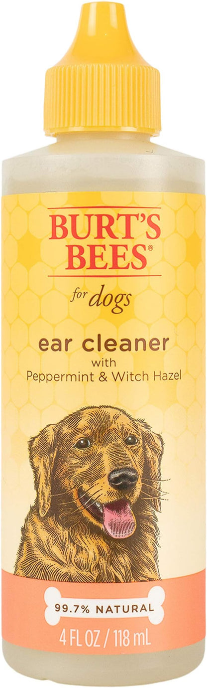Burt's Bees for Pets Naturally Derived Ear Cleaner with Peppermint and Witch Hazel - Effective & Gentle Dog Ear Cleaning Solution for All Dogs And Puppies - Made in USA, 4 Oz - 2 Pack