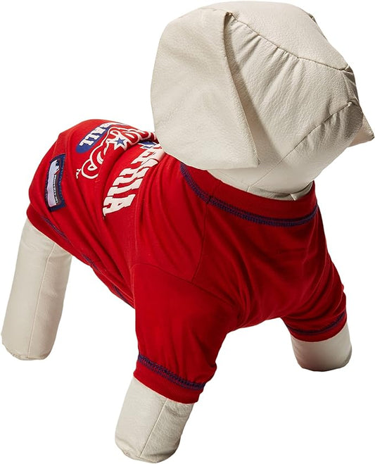 MLB Philadelphia Phillies Dog T-Shirt, Medium. - Licensed Shirt for Pets Team Colored with Team Logos. - Premium Stretchable Materials for The Comfort of Your Dog & cat.