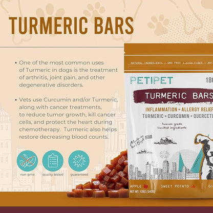Vegan Organic Turmeric, Curcumin, Quercetin Plant Based Soft Chews for Seasonal Allergies, Itch, Skin Hot Spots, Immune & Digestive Health (180 Count)…